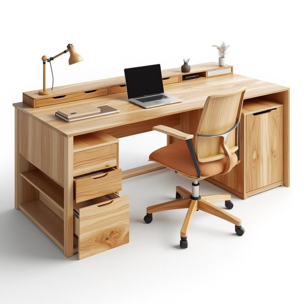 deluxe maple wood desk set
