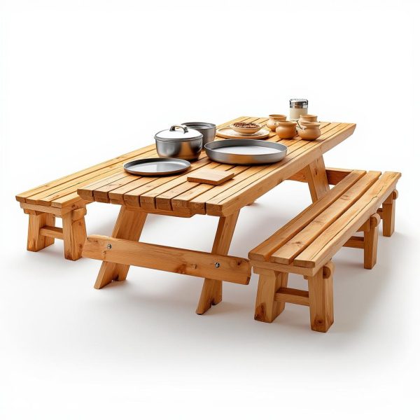 deluxe maple wood picnic set
